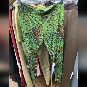 Very Stretchy Nwt Jeremy Scott Green Snake Print Leggings